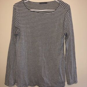 Gray and white long sleeve